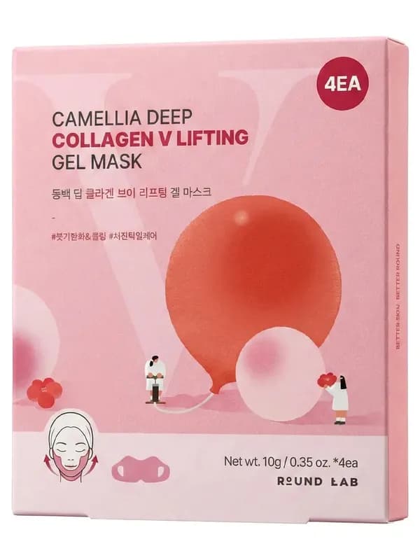 Round Lab Лифтинг-маска для V-зоны с коллагеном Camellia Deep Collagen V Lifting Gel Mask 10 гр х 1 шт