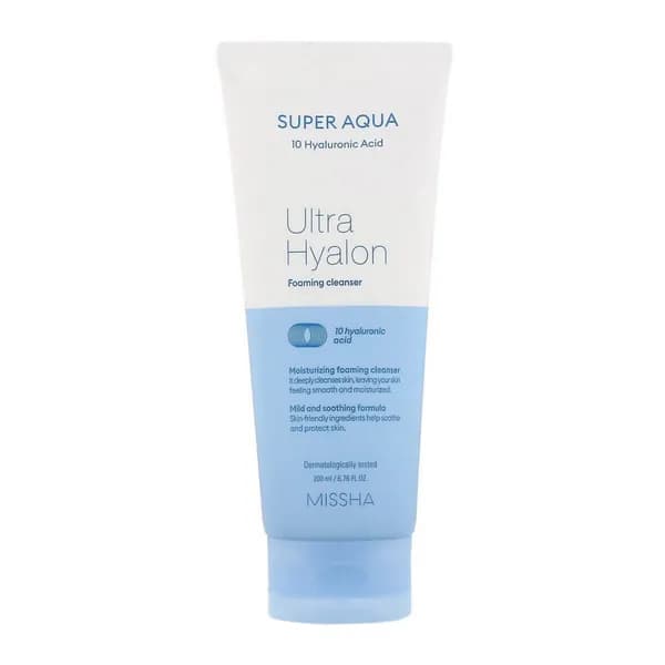 Увлажняющая пенка с гиалуроновой кислотой Missha Super Aqua Ultra Hyalron Cleansing Foam