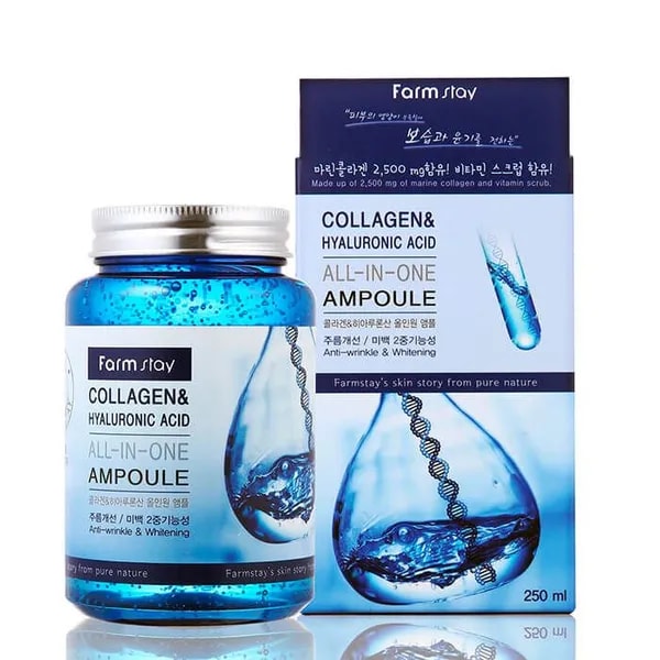 Гидрогелевая ампульная сыворотка Farmstay Collagen & Hyaluronic Acid All-in-One Ampoule 250 мл